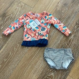 NWT RuffleButts Rashguard SPF Swim 6-12 months